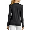 thumbnail image 4 of Hanes Sport Cool DRI Women's Performance Long Sleeve V-Neck T-Shirt Black Heather L, 4 of 6