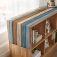 thumbnail image 6 of Table Runners 72 Inches Long Dress Scarves, Farmhouse Blue Brown Farmhouse Kitchen Table Runner, Coffee Tablerunners, Vintage Wooden Striped 14x72 Inch, 6 of 9