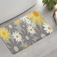 thumbnail image 2 of Gray Daisy Flower Yellow Blooms Pattern Bathroom Rugs Mat,Non Slip Microfiber Bathroom Rug,Rubber Backing,Soft Bathroom Mats for Bathroom Floor,Tub and Shower,17x27in(43x68cm), 2 of 5