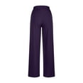 thumbnail image 5 of ibuvkizy Sweatpants Women with Pockets,Women Fashion Trousers Full Pants Casual Drawstring Straight Solid Color Loose Casual Wide Leg Pants Purple,XXL, 5 of 6