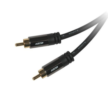 Audtek SMC12 Premium Single RCA Audio Subwoofer Cable with Metal Shell 12 ft