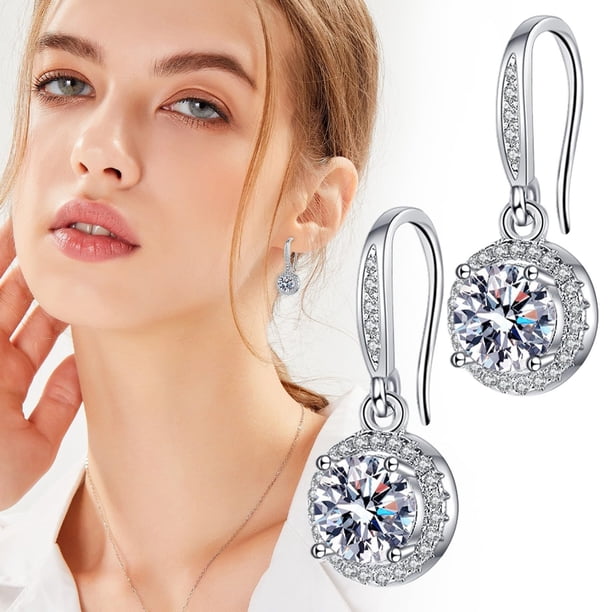 WILLBEST Aretes Para Mujer De Plata Fina 925 Con Perla, Pendientes Colgantes De Oro Moderno, No Irritantes, Pendientes De Boda, Joyería Para Novias.