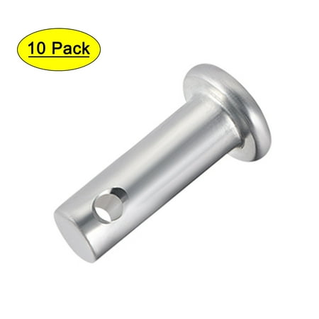 

Single Hole Clevis Pins 6mm x 16mm Flat Head Zinc-Plating Steel 10Pcs