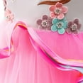 thumbnail image 3 of Girls' Unicorn Party Princess Dress Rainbow Tulle Long Wedding Gown Birthday Kids Clothes, 3 of 5