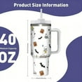 thumbnail image 4 of 1pc 40oz Halloween Ghost Reading Book Tumbler, Double Wall Insulated Stainless Steel Water Bottle with Straw and Lid, BPA-Free Oval Shaped Travel Mug, Dishwasher Safe, Ideal Gift for Halloween, 4 of 6