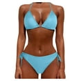 thumbnail image 1 of ¡Rebajas! Conjuntos de bikini Prolriy para mujer, tallas grandes, trajes de baño de dos piezas, push up, ropa de playa, trajes de baño, tankinis, trajes de baño para mujer, azul, talla S, 1 of 6