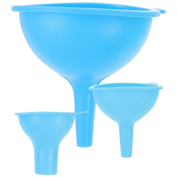 HOMEMAXS Blue Silicone Cooking Funnel for Home Use Wide Mouth Design Perfect for Filling Bottles 3Pcs