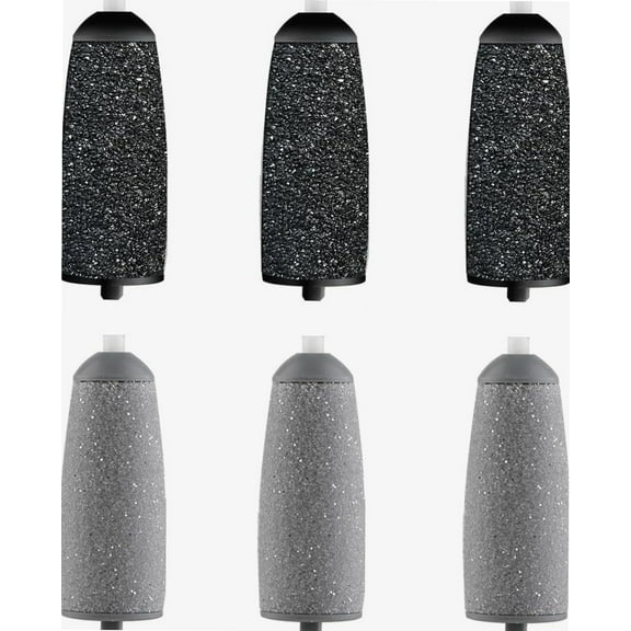 6 Pack Replacement Roller for Flawless Pedi, Replacement Head Refills Compatible with Finish Touch Flawless Pedi Electronic Tool File,3 Extra Coarse & 3 Regular Coarse