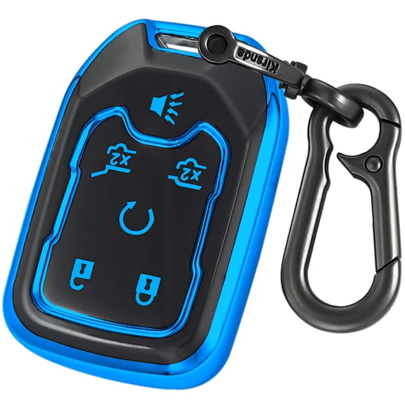 for Chevrolet Key Fob Cover with keychian,TPU Protection Key Case Compatible with GMC Silverado Suburban Tahoe Acadia Sierra Terrain Yukon ( 6 Button)