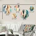 thumbnail image 4 of Designart "Harmonious Geometric Abstraction I" Geometric Round Wall Art Set Of 5 - Brown Modern For Bedroom Wall Art Set, 4 of 6