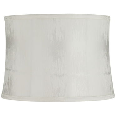 Springcrest 13" Top x 14" Bottom x 10" High x 10" Slant Lamp Shade Replacement Medium Off-White Drum Softback Washer Harp Finial