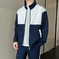 thumbnail image 5 of Kakii Men's Two-Tone Sport Set, Block Track Suit with Zip-Front Jacket & Side Stripe Joggers, Casual Performance Wear, 5 of 5