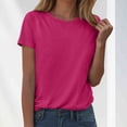 thumbnail image 2 of Kaprioy Summer Tops for Women Short Sleeve Comfy Basic Top Tees Tshirt Crewneck Shirt, 2 of 5