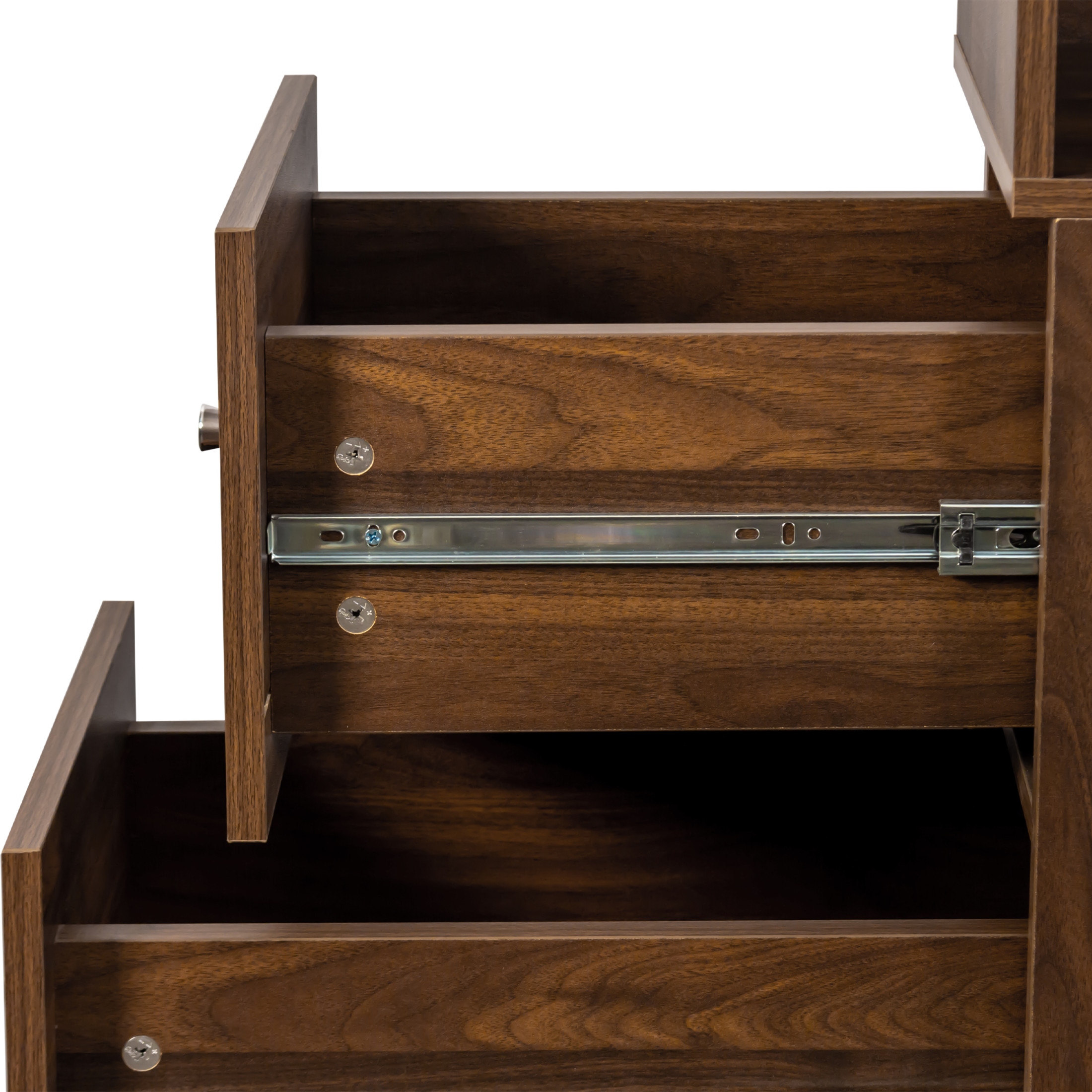 Noble House 70.87" Bookshelf Cabinet, with Shelves and Drawers, Modern Storage for Living Room or Home Office, Walnut