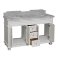 thumbnail image 4 of KBC Elizabeth 60" Wood Double Bathroom Vanity w/ Carrara Stone in White, 4 of 7