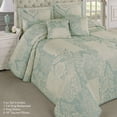 thumbnail image 2 of Maisonette Floral Lightweight Bedding, Ivory & Spa Aqua Blue, 5 Pc Cal King Bedspread Set, 2 of 5
