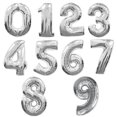 thumbnail image 1 of Qualatex 34 Inch  Silver Number Balloons (0-9), 1 of 10