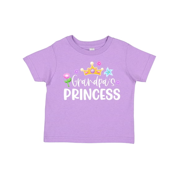 Inktastic Grandpa's Princess Crown and Flowers Girls Toddler T-Shirt