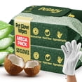 thumbnail image 1 of Guantes limpiadores para mascotas Petazy, 50 unidades, hipoalergénicos con aloe, 1 of 9
