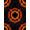 Red Orange Black, Pattern 3, variant on Design&I 4'x6' Washable Area Rug Flatweave Daily Traffic Ready Optical Fiery Cave Molten Grid Vanishing Visual Illusion Perspective for Dorm Room, Living Apartment