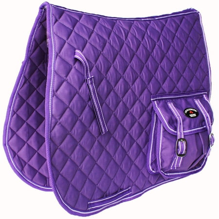 - Horse Quilted ENGLISH SADDLE PAD Aussie Australian Dressage Pockets Purple 7285