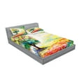 thumbnail image 2 of Ambesonne Nature Fitted Sheet & Pillow Sham Set, Colorful Rural Scenery, Full, Multicolor, 2 of 2
