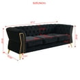 thumbnail image 4 of Chesterfield Button Tufted Velvet Sofa, 3 Seats Upholstered Couch With Gold Metal Legs For Living Room Office Apartment, 4 of 11