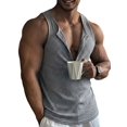 thumbnail image 2 of Men'S Tank Tops Sleeveless V Neck Workout Muscle Gym Athletic Shirts Casual Summer Tee Light Gray XXXL, 2 of 8
