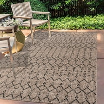 JONATHAN Y SMB108D-3 Ourika Moroccan Geometric Textured Weave Natural/Black 3 ft. x 5 ft. Indoor/Outdoor Area Rug, Pet Friendly, Stain Resistant, Easy to Clean, for Patio, Living Room, Bedroom
