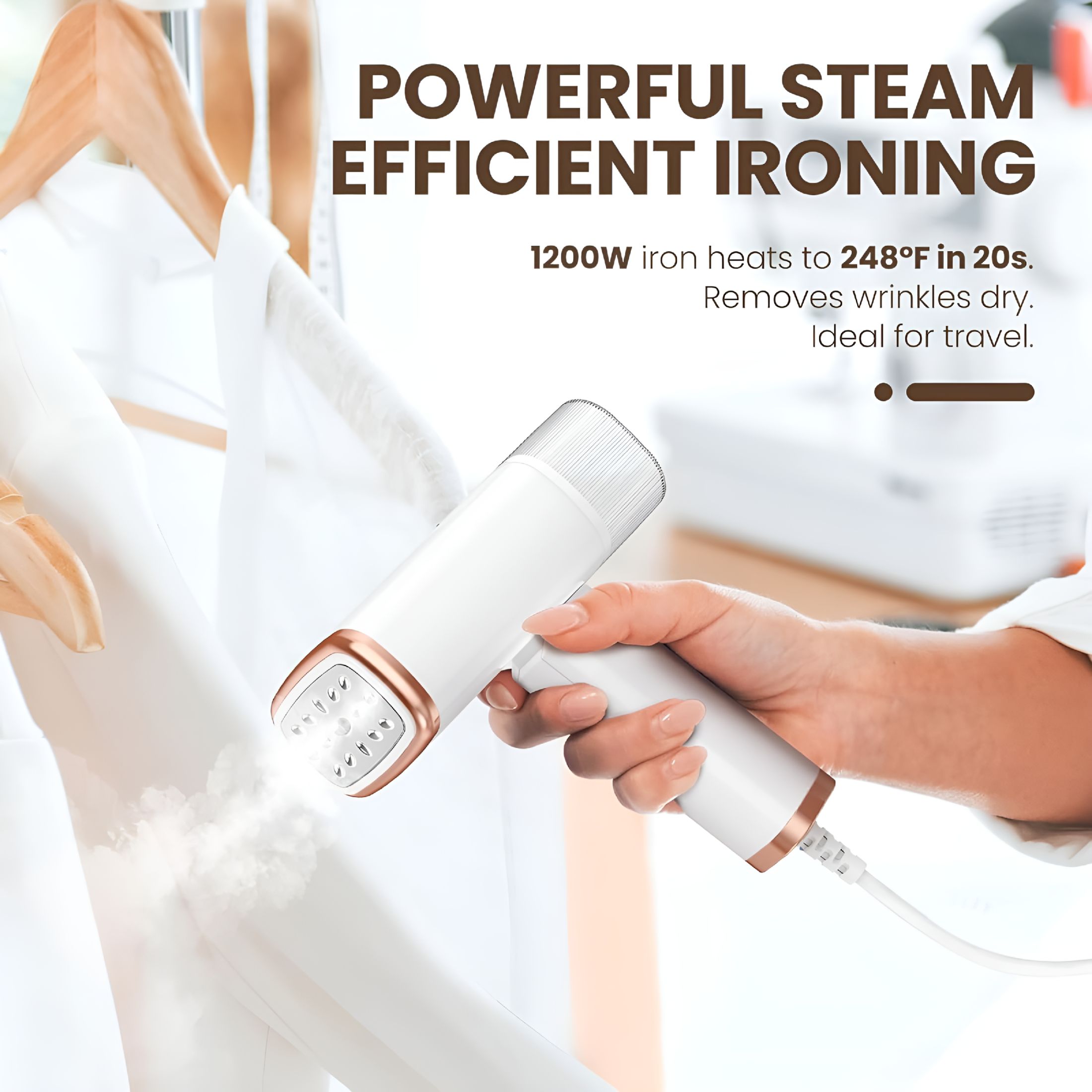 CURYMAY 2026 New Portable Handheld Steam Garment Steamer Foldable: Effortless Wrinkle Clothes Steam Iron Removal 20-Second Fast Heat-Up,1200W,120Ml Water Tank for Home&Travel
