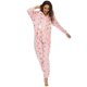 thumbnail image 5 of Gibobby Pijamas mujer calientitas Mono con cremallera y capucha con estampado de felpa para mujer(Rosa,XL), 5 of 5
