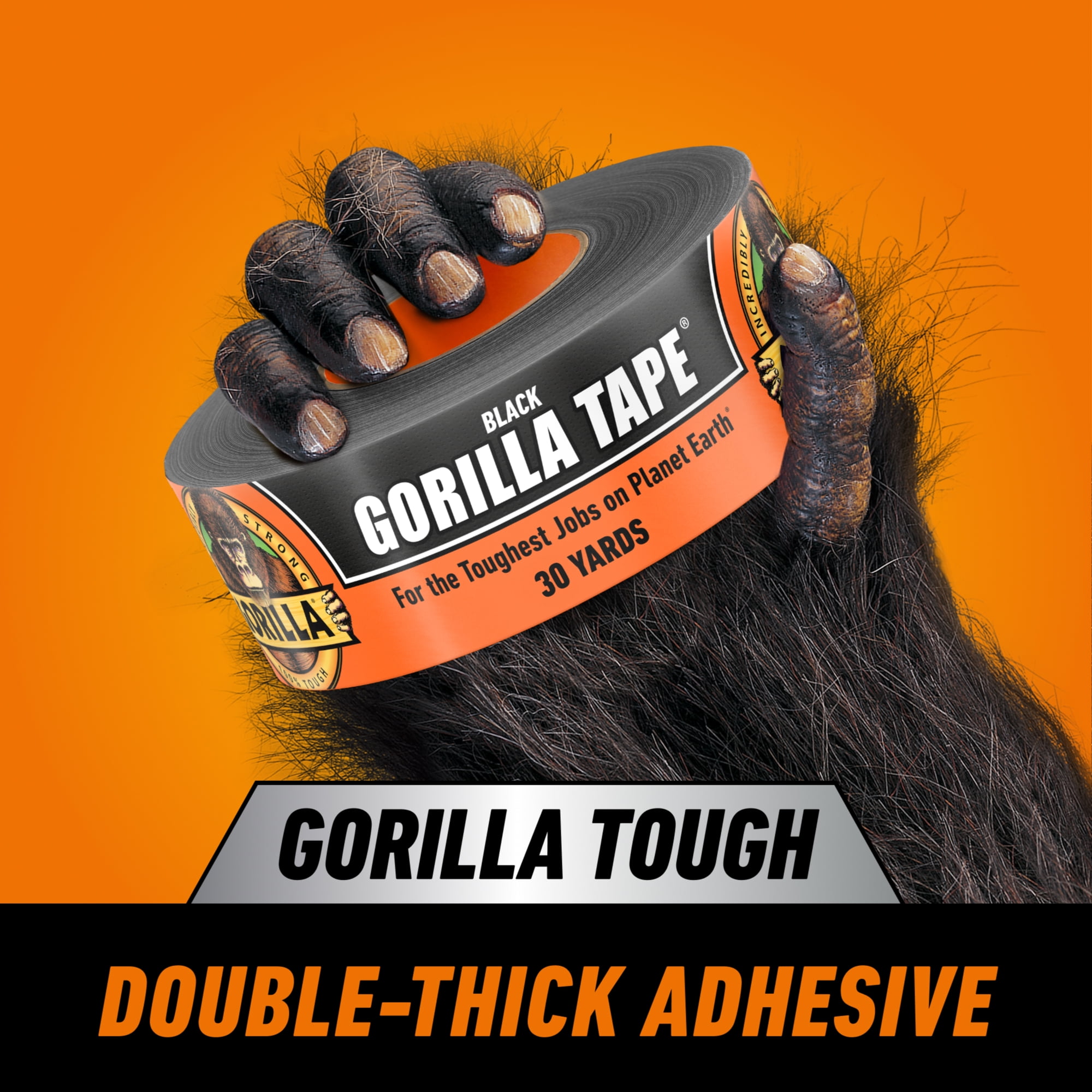 (6 pack) Gorilla 30 Yard Black Tough Duct Tape Single Roll, Pack of 1