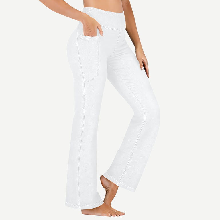 パンツ white color long strech flare denim Brglopf Stretchy Flare Jeans for Women High Waisted Pull On Bell