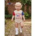 thumbnail image 4 of BemeyourBBs Baby Boy Girl My First 4th of July Outfit Patriot Independent Day Romper Summer Clothes Cute American Flag Letter Embroidered Waffled Contrast Short Sleeve Bodysuit Jumpsuit, 4 of 9