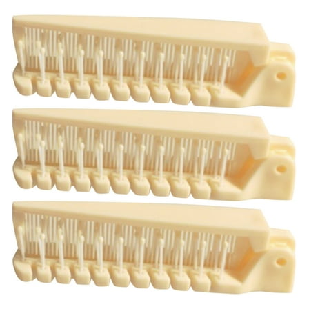 LEORX Mini Travel Hair Brush Folding Yellow Plastic 3pcs