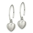 thumbnail image 5 of Auriga Fine Jewelry 925 Sterling Silver Rhodium-plated Satin Heart Dangle Earrings for Women, 5 of 6