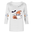 thumbnail image 6 of Szhihuiw Halloween Womens Tops Plus Size Fashion Lightweight Crew Neck 3/4 Sleeve Shirts Dressy Casual Blouses, 6 of 6