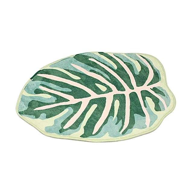 Decorative Area Rug Bath Mat for Bathroom Green Boho Bathroom Rugs Non Slip Cute Leaves Small Bath Rug Soft Absorbent Washable Carpet for Tub Shower Doormat Decor Floor Carpet,Living Room Rug,Bedroom