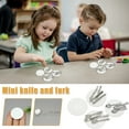 thumbnail image 2 of Cosmug 1:12 Dollhouse Miniature Tableware Set Ceramic Plate Cutlery Silverware Fork Spoon Knife Mini Food Accessories Fairy Garden Decoration Micro Scene Props Diy Craft Toy Gift 1X Cutlery Set, 2 of 9