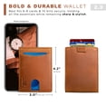 thumbnail image 6 of Serman Brands RFID Blocking Bifold | Slim Genuine Leather | Minimalist Front Pocket Wallets for Men | California Desert, 6 of 7