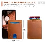 Serman Brands RFID Blocking Bifold | Slim Genuine Leather | Minimalist Front Pocket Wallets for Men | California Desert