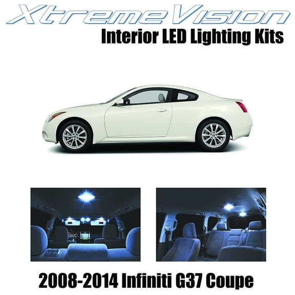 XtremeVision LED for Infiniti G37 Coupe 2008-2014 (9 Pieces) Cool White Premium Interior LED Kit Package  Installation Tool