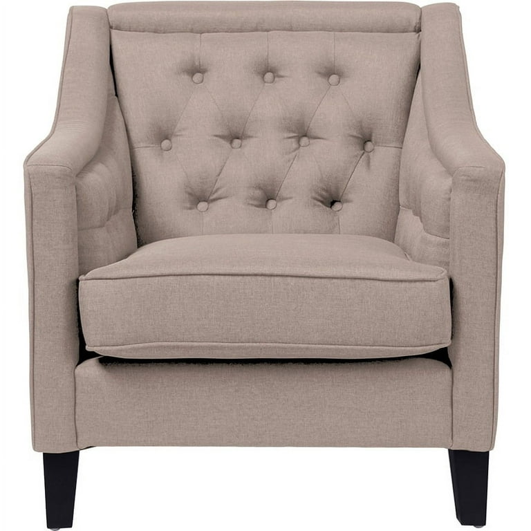 Baxton Studio Vienna Classic Retro Modern Contemporary Beige Fabric Upholstered Button tufted Armchair