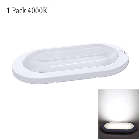 Facon 12V LED Bright RV Pancake Light Surface Mount Spotlight Fixtures, 12 Volt 4000K Interior Ceiling Dome Light with On/Off Switch, use for RV Motorhomes Camper Caravan Trailer Boat