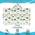 thumbnail image 2 of Cartoon Tractors Hats White Pattern Hooded Bath Towel，50"x30" for Ages 3 To 12 Kids, Quick Dry Lightweight Soft Microfiber Hood Beach Towel Cover Up for Kids, 2 of 7