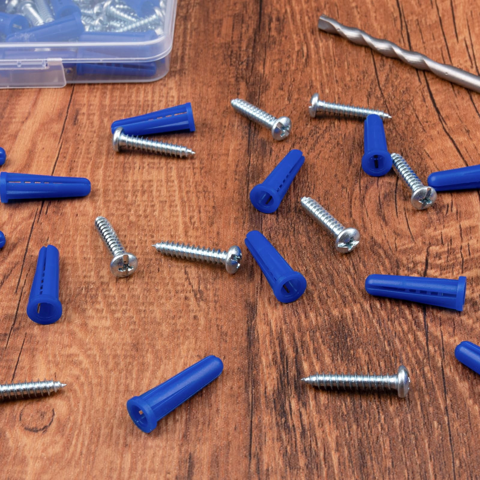 Drywall Anchors Assortment Kit for Sheetrock Concrete Brick, 350Pcs Wall Anchors and Flat Head Screws, 5 Sizes Picture Hanging Set for Bedroom/Office Wall Art Decor, House Warming Gifts New Home