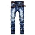 thumbnail image 2 of Tbopshirt Pants for Men Jeans Fashion with Pockets Button Zipper Personality Denim Trend Jeans Sweatpants, 2 of 5