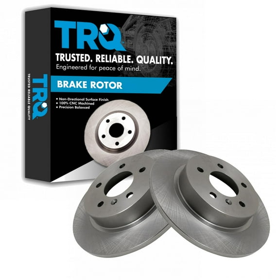 TRQ Rear Brake Rotors Set Solid Fits Select 2006-2011 Buick Lucerne Cadillac DTS