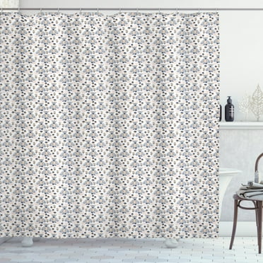 Ambesonne Cartoon Shower Curtain, Animal Print Illustration, 69"Wx70"L, Peach Grey