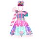 thumbnail image 3 of 2024 Purim Girls Rainbow Candy Carnival Costume Kids Cosplay Lollipop Princess Rainbow Dresses Headband Birthday Party Clothes, 3 of 4
